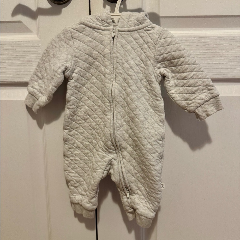 Quilted Gray baby One Piece